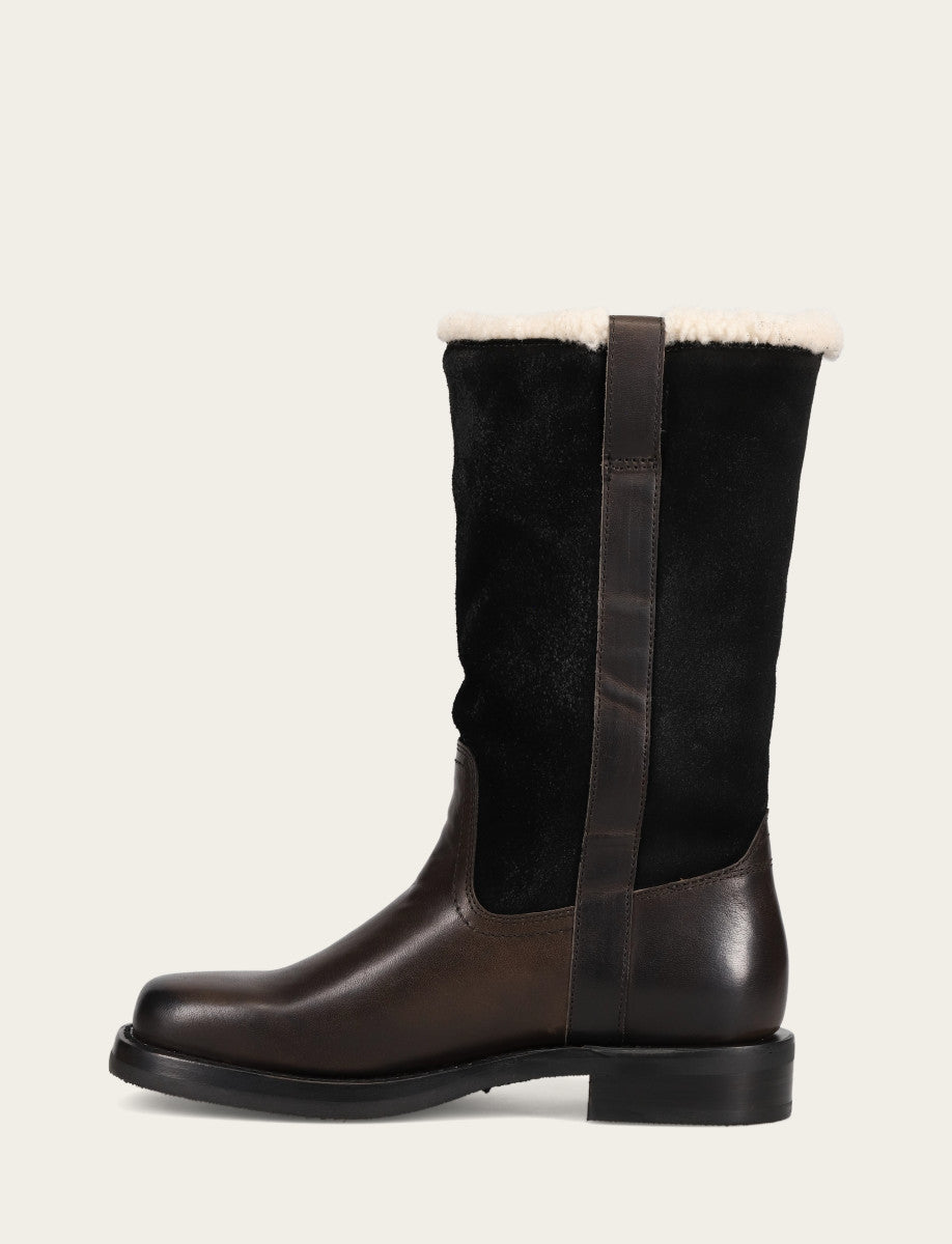 Campus Low Heel Mid Shearling Boot - Image 3